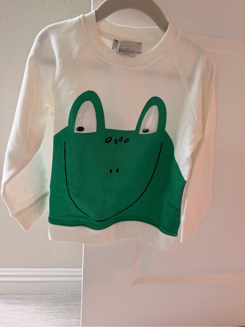 Cotton On White Sweatshirt with Green Frog Graphic